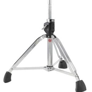 A metal snare stand on a white background.