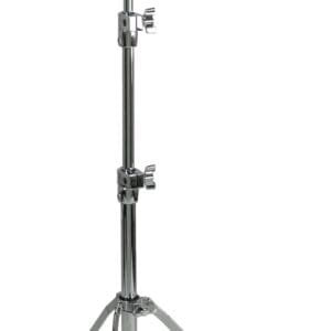 A chrome drum stand on a white background.