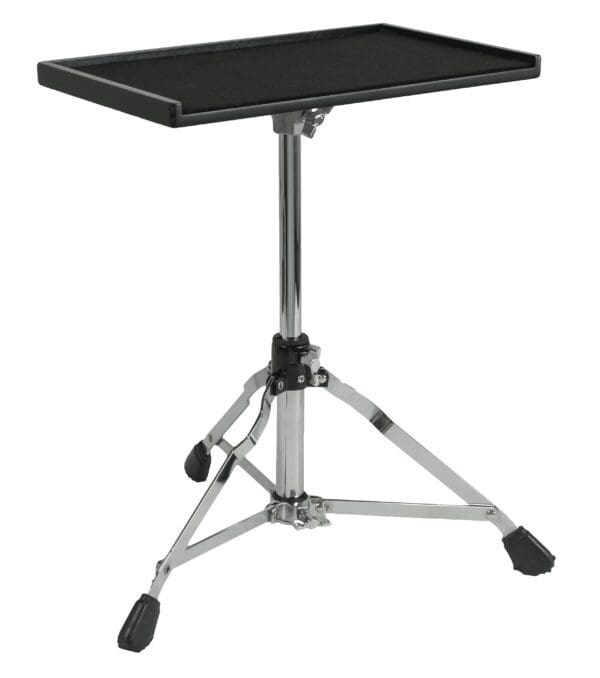 A black drum stand on a white background.