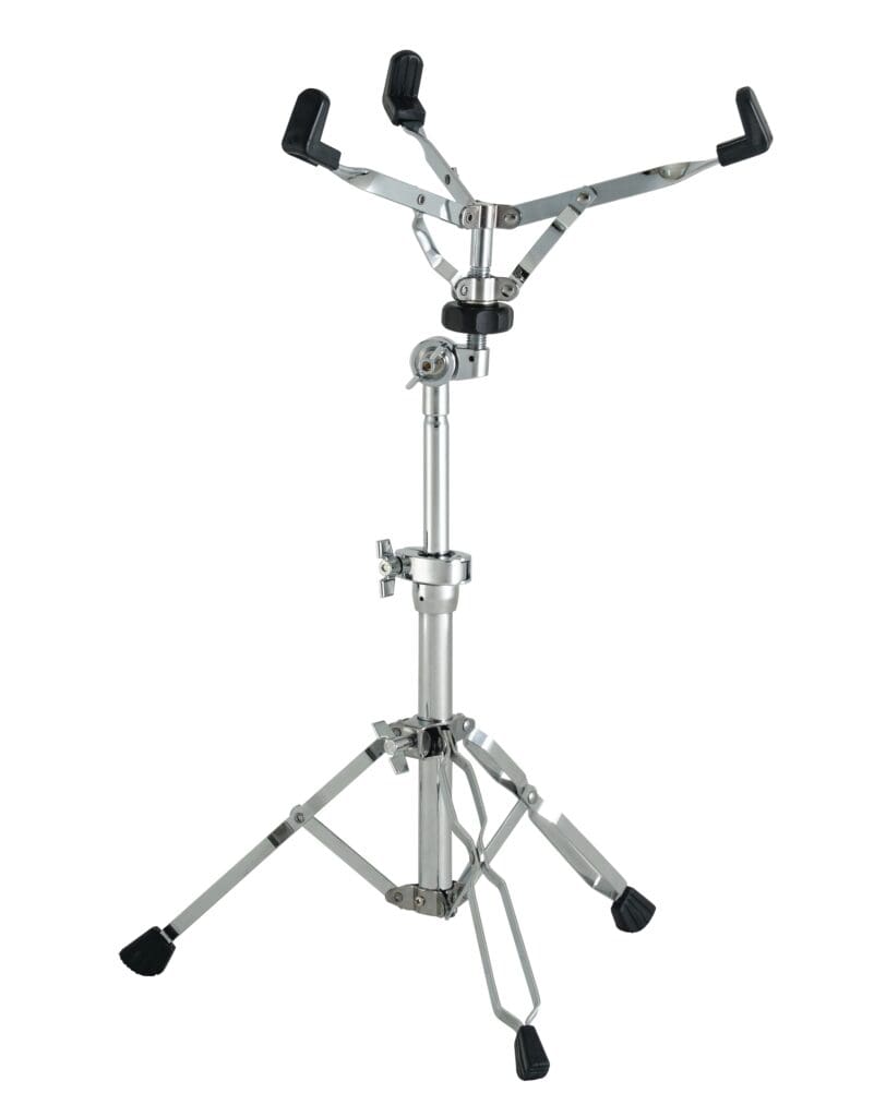 A metal stand with white background