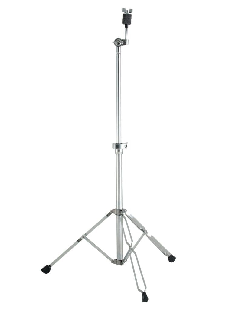 A metal drum stand on a white background.