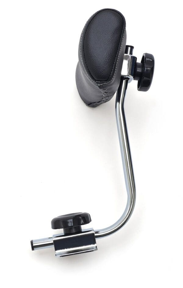 A black and white picture of a motorcycle seat holder.