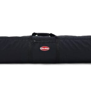 A black duffle bag with white background