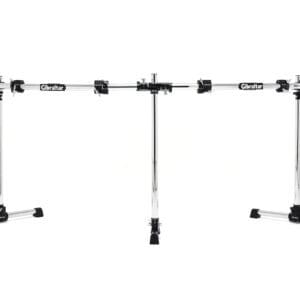 A pair of drum racks on a white background.