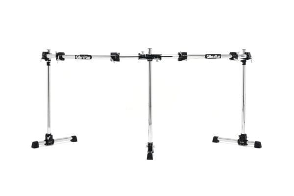 A pair of drum racks on a white background.