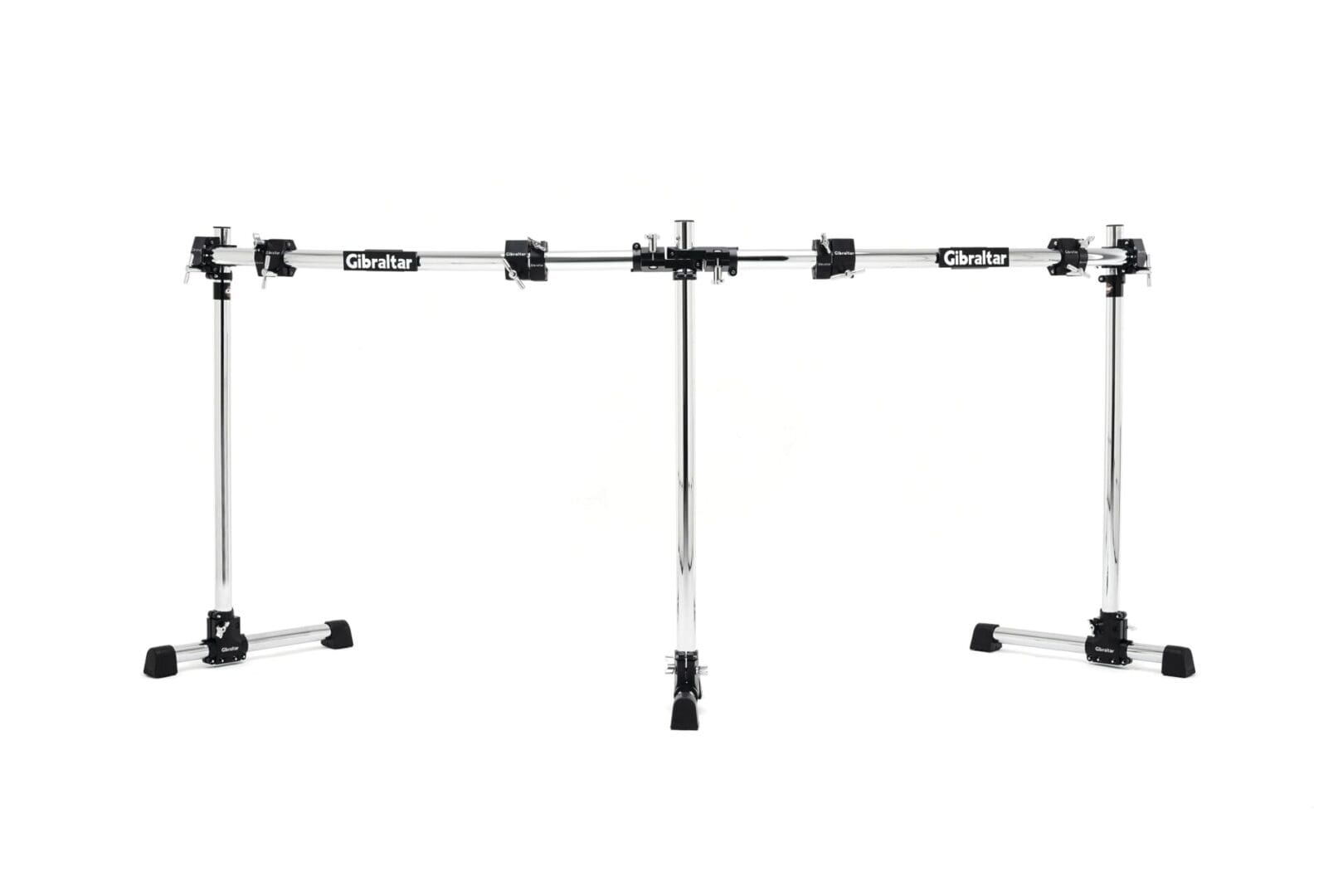 A pair of drum racks on a white background.