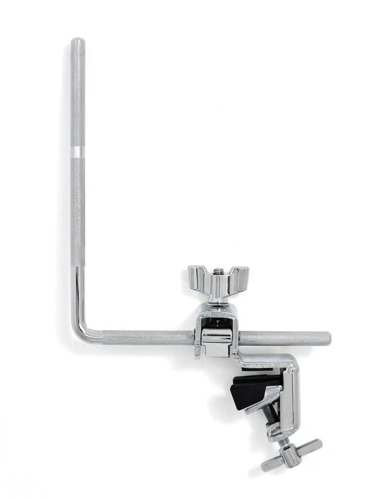 A metal clamp on a white background.