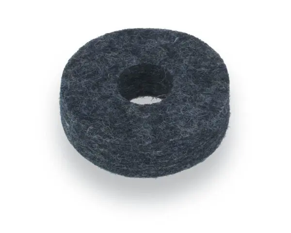 A black felt ring on a white surface.