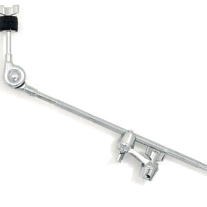 A black and chrome drum arm on a white background