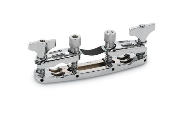 A pair of chrome pedals on a white background.