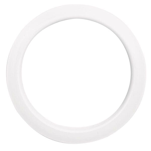 A white plastic ring on a white background.