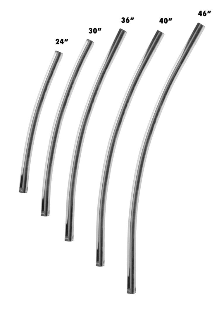 A set of stainless steel rods with different lengths