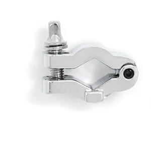 A chrome clamp on a white background.