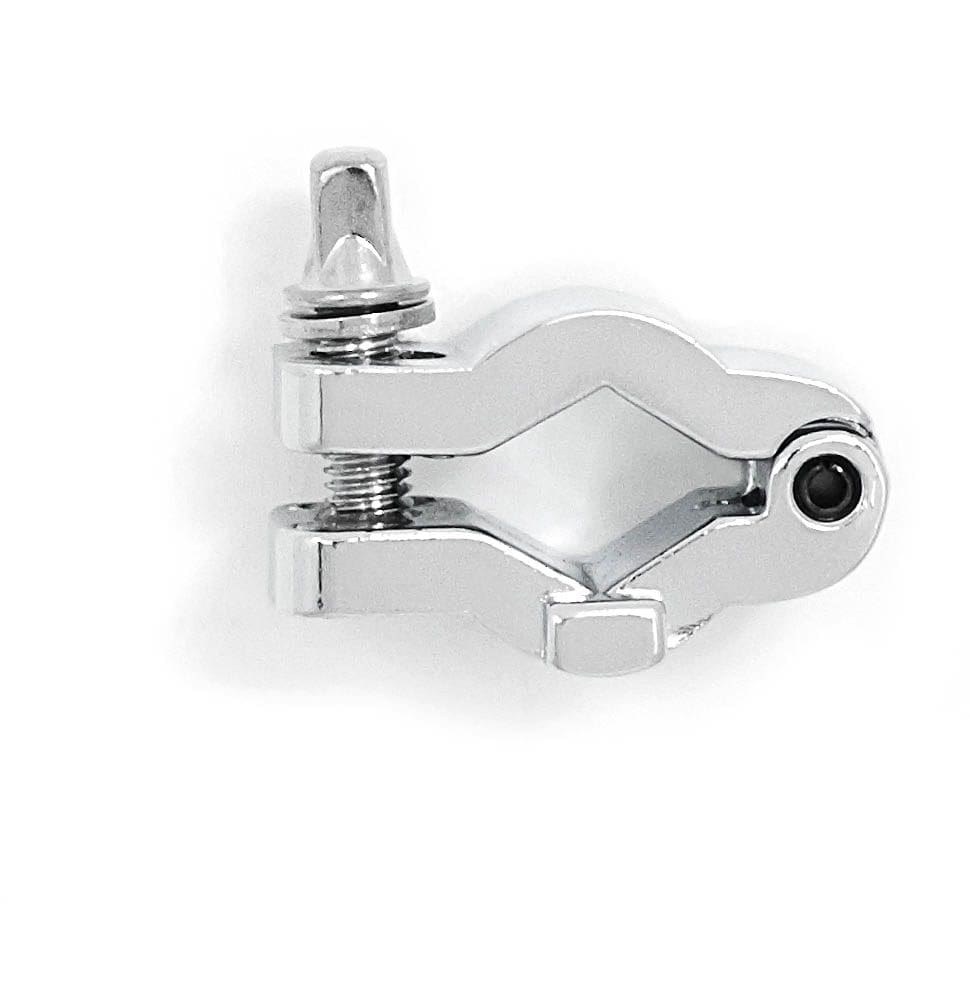 A chrome clamp on a white background.