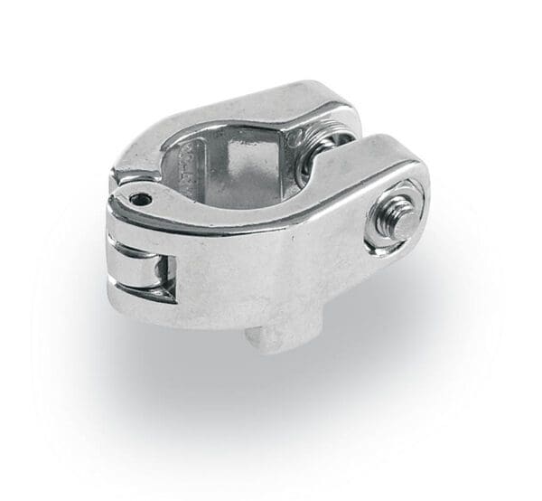 A chrome clamp on a white background.