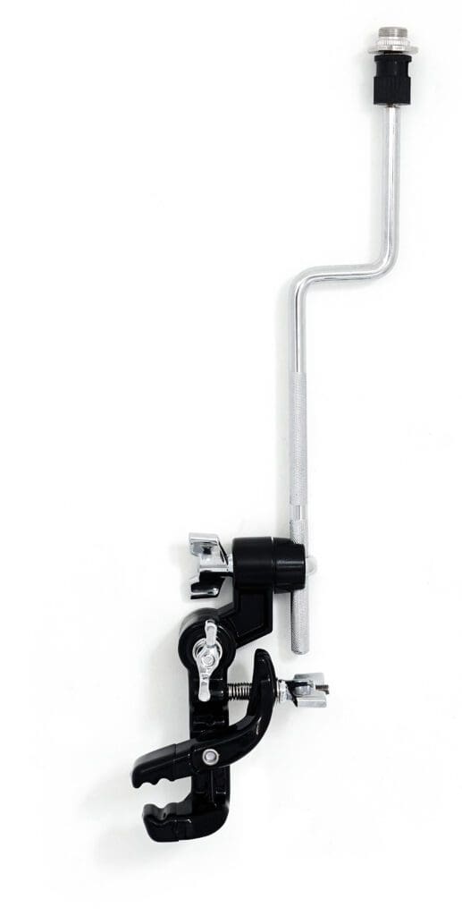 A black and white clamp on a white background.