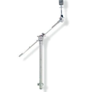 A black and chrome drum arm on a white background