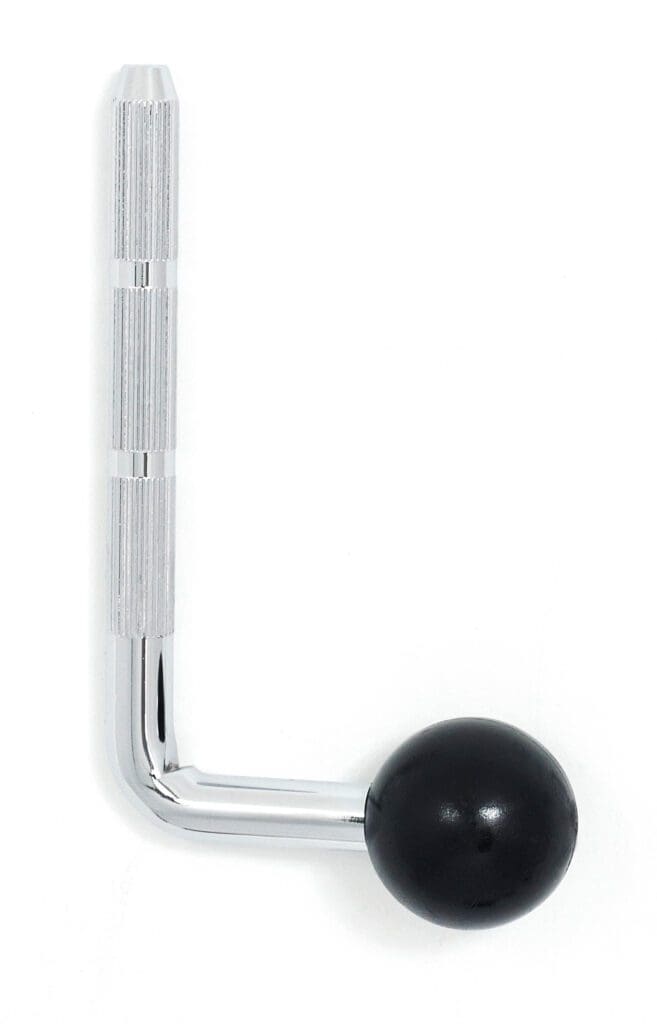 A black ball on a crome handle