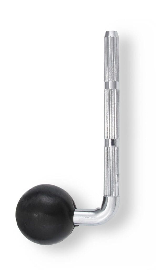 A black ball on a crome handle