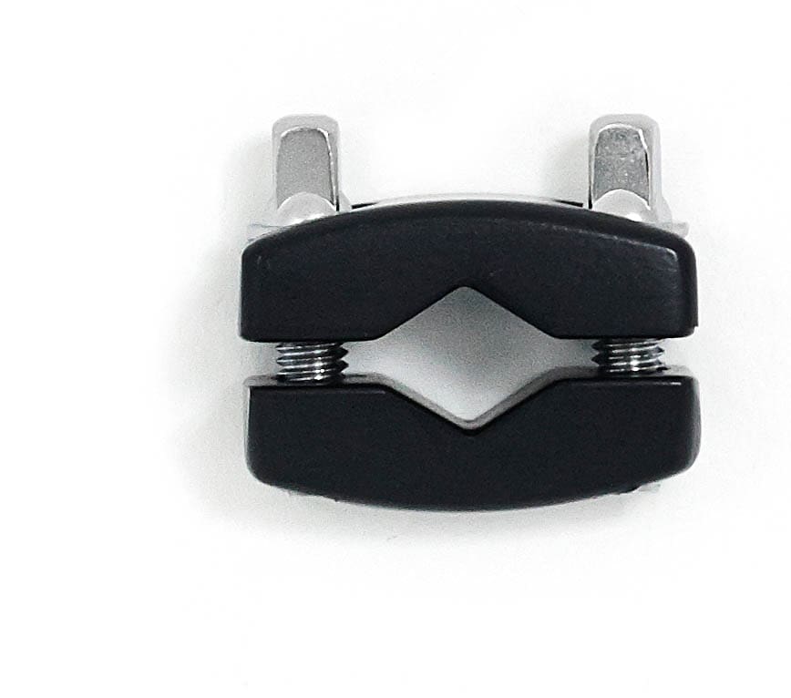 A chrome clamp on a white background.