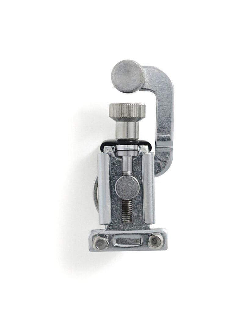 A chrome clamp on a white background.