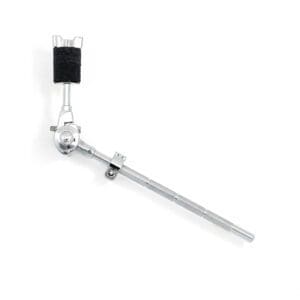 A black and chrome drum arm on a white background