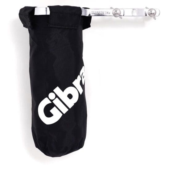 A black bag with the word gibra on it.