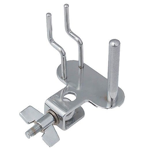 An image of a metal clamp on a white background.