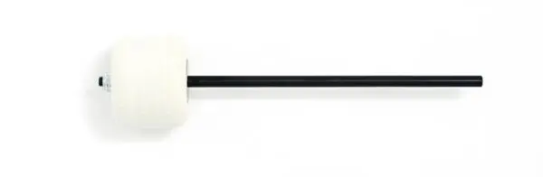 A white brush with a black handle on a white surface.