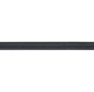 A white brush with a black handle on a white surface.