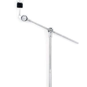 A black and chrome drum arm on a white background