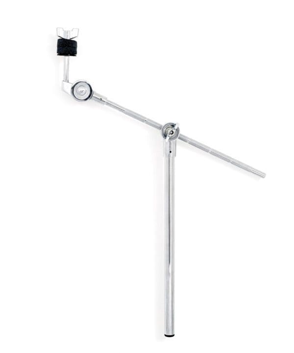 A black and chrome drum arm on a white background