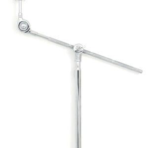 A black and chrome drum arm on a white background