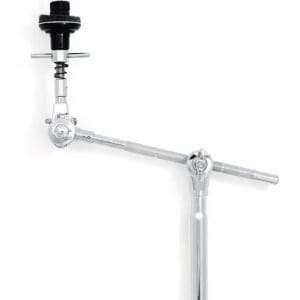 A black and chrome drum arm on a white background