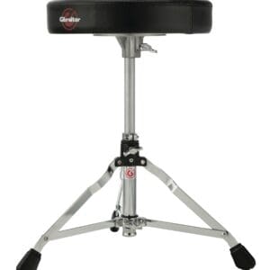 A black drum stool on a white background