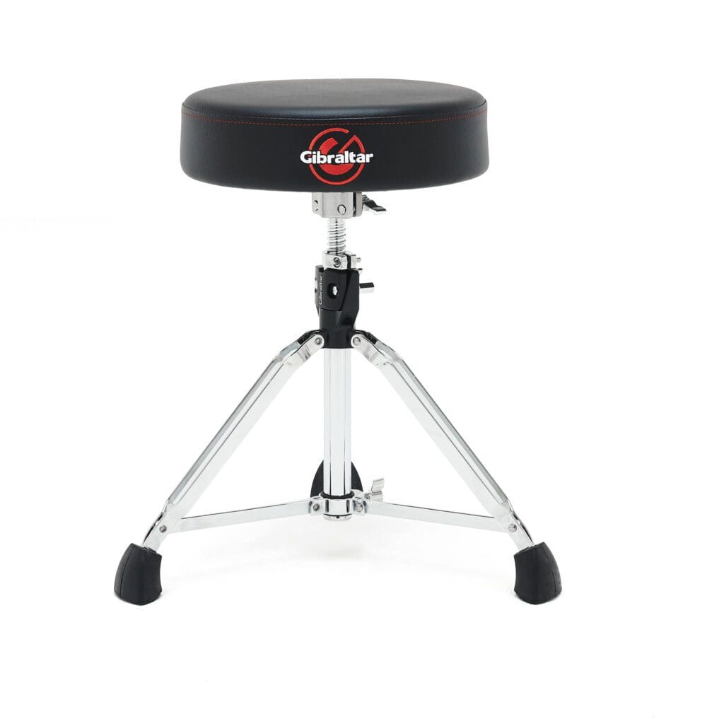 A black drum stool on a white background