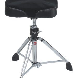 A black drum stool on a white background