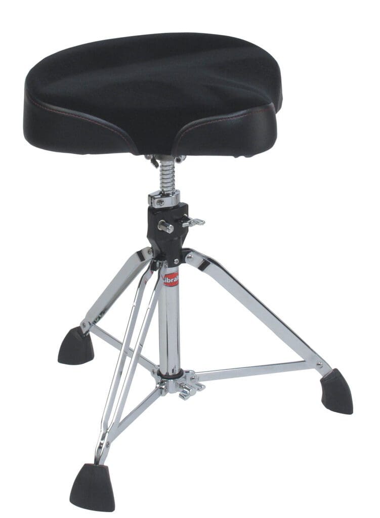 A black drum stool on a white background