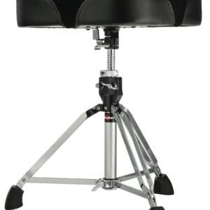 A black drum stool on a white background