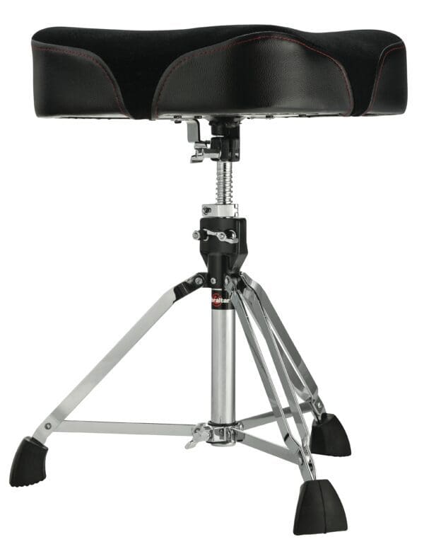 A black drum stool on a white background