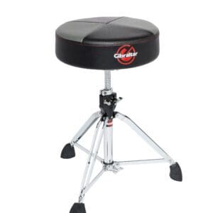 A black drum stool on a white background