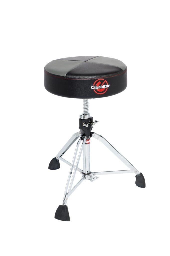 A black drum stool on a white background