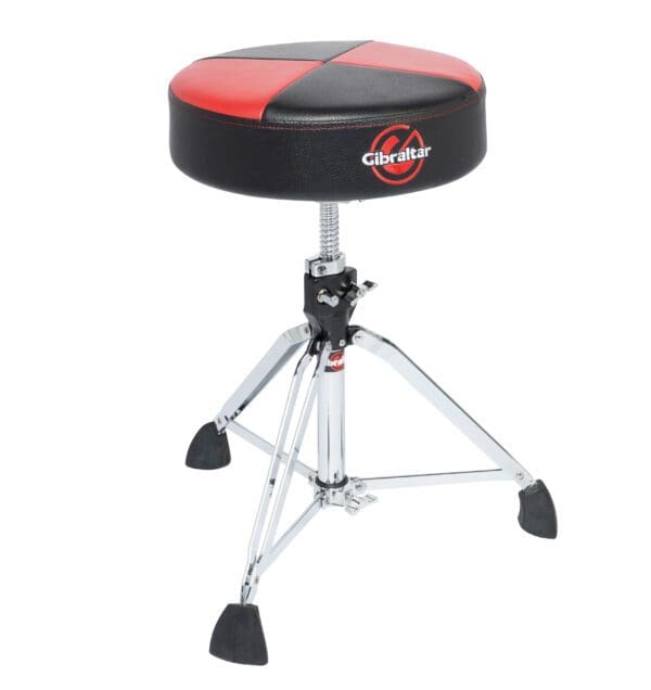 A black drum stool on a white background