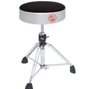 A black drum stool on a white background