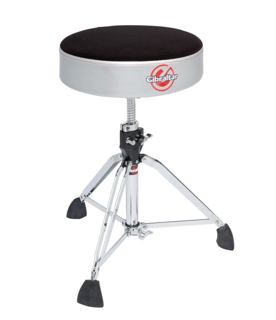 A black drum stool on a white background