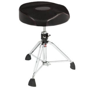 A black drum stool on a white background