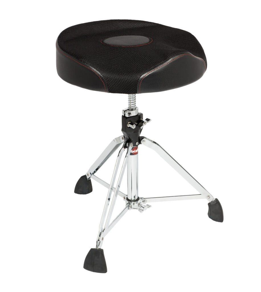 A black drum stool on a white background