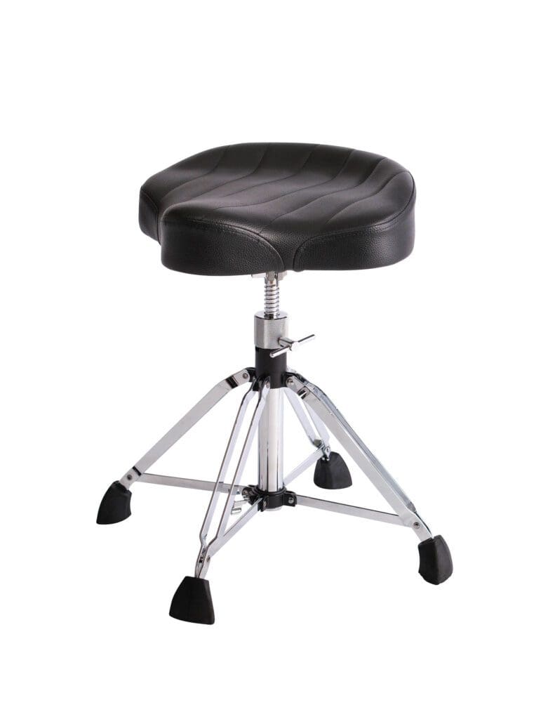 A black drum stool on a white background