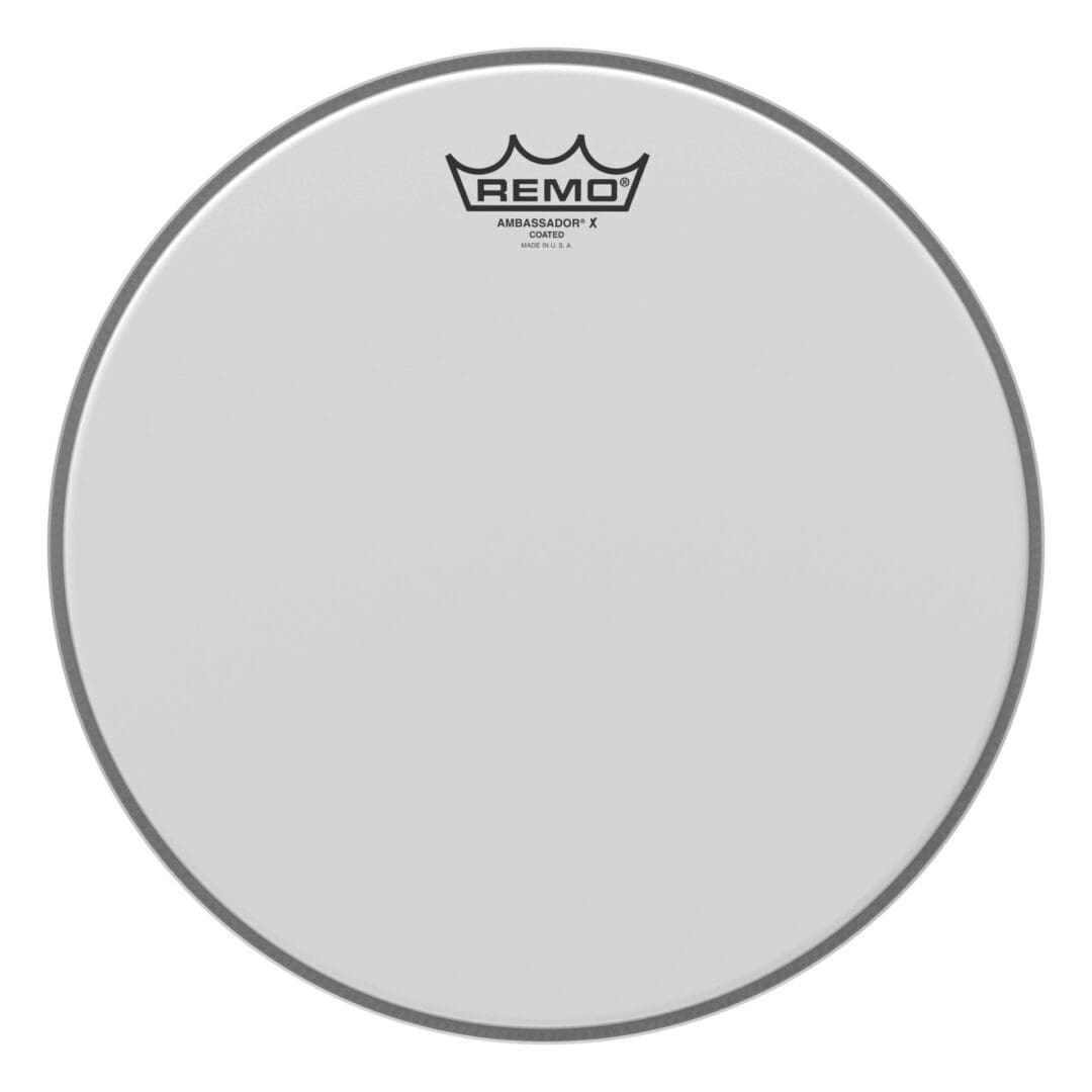 A white drum head with a crown logo.