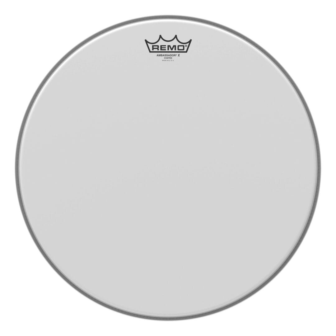 Remo drum head in white on a white background.